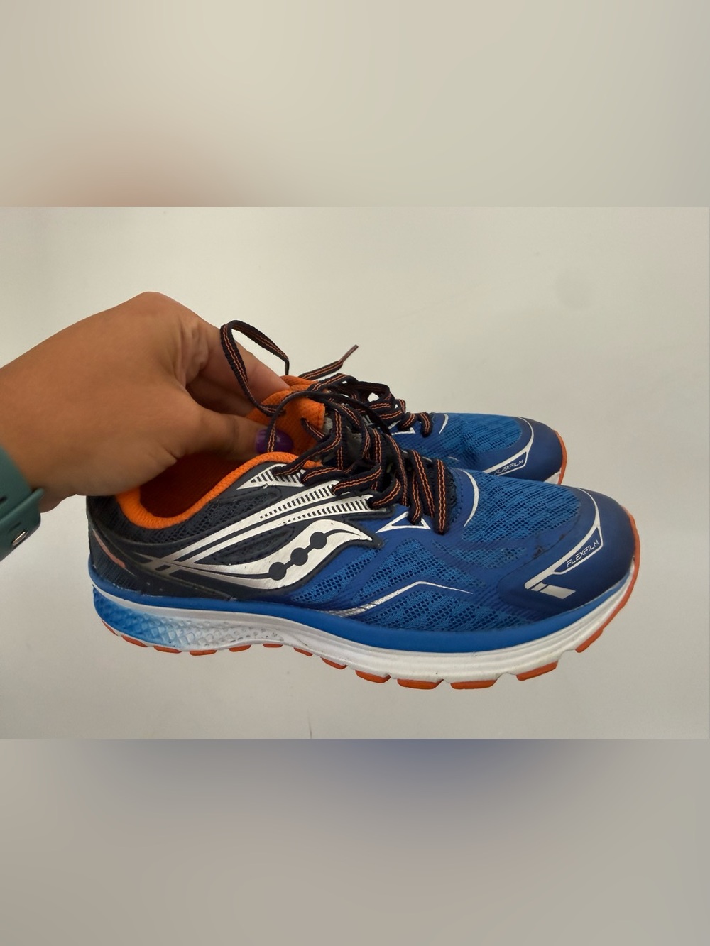 Saucony Kids Blue and Orange Athletic Sneakers